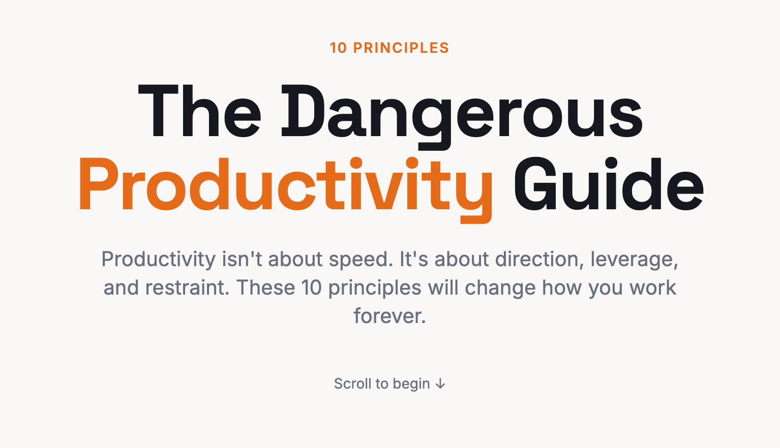 Productivity Principles